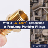 LTWFITTING Brass Fitting Connector 1/2-Inch Hose Barb x 1/2-Inch NPT Male Fuel Gas Water(Pack of 150)