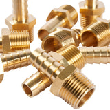 LTWFITTING Brass Fitting Connector 1/2-Inch Hose Barb x 1/2-Inch NPT Male Fuel Gas Water(Pack of 20)