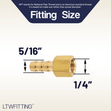 LTWFITTING Brass Flare Tube Fitting 5/16 Inch Hose ID x 1/4 Inch Female 45 Deg Nut Union (Pack of 600)