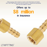 LTWFITTING Brass Flare Tube Fitting 5/16 Inch Hose ID x 1/4 Inch Female 45 Deg Nut Union (Pack of 600)