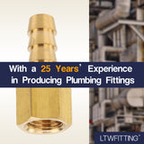 LTWFITTING Brass Flare Tube Fitting 5/16 Inch Hose ID x 1/4 Inch Female 45 Deg Nut Union (Pack of 25)