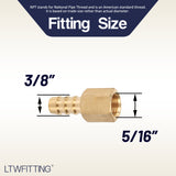 LTWFITTING Brass Flare Tube Fitting 3/8 Inch Hose ID x 5/16 Inch Female 45 Deg Nut Union (Pack of 5)