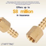 LTWFITTING Brass Flare Tube Fitting 3/8 Inch Hose ID x 5/16 Inch Female 45 Deg Nut Union (Pack of 5)