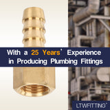 LTWFITTING Brass Flare Tube Fitting 3/8 Inch Hose ID x 5/16 Inch Female 45 Deg Nut Union (Pack of 5)