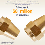 LTWFITTING Brass 3/16 Inch OD Short SAE 45 Deg Flare Nut,Brass Flare Tube Fitting(Pack of 200)