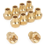 LTWFITTING Brass 1/4 Inch OD Short 45 Degree Flare Nut, Brass Flare Tube Fitting(Pack of 10)