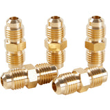 LTWFITTING Brass 1/4 Inch Flare x 1/4 Inch NPT Male Flare Union, Brass Flare Tube Fitting(Pack of 5)