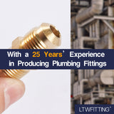 LTWFITTING Brass 3/8 Inch OD Flare Union,Brass Flare Tube Fitting(Pack of 5)