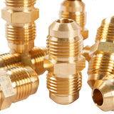 LTWFITTING Brass 3/8 Inch OD Flare Union,Brass Flare Tube Fitting(Pack of 200)