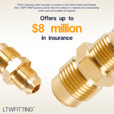 LTWFITTING Brass 1/2 Inch OD x 3/8 Inch OD Flare Reducing Union,Brass Flare Tube Fitting(Pack of 200)
