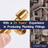 LTWFITTING Brass 3/8 Inch OD Flare Tee,Brass Flare Tube Fitting(Pack of 150)