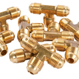 LTWFITTING Brass 3/8 Inch OD Flare Tee,Brass Flare Tube Fitting(Pack of 20)