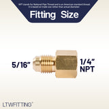 LTWFITTING Brass Flare 5/16 Inch OD x 1/4 Inch Female NPT Female Connector Tube Fitting(Pack of 300)