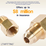 LTWFITTING Brass Flare 5/16 Inch OD x 1/4 Inch Female NPT Female Connector Tube Fitting(Pack of 5)