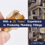 LTWFITTING Brass Flare 5/16 Inch OD x 1/4 Inch Female NPT Female Connector Tube Fitting(Pack of 30)