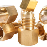 LTWFITTING Brass Flare 5/16 Inch OD x 1/4 Inch Female NPT Female Connector Tube Fitting(Pack of 300)