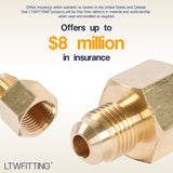 LTWFITTING Brass Flare 5/16 Inch OD x 3/8 Inch Female NPT Female Connector Tube Fitting(Pack of 300)