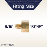 LTWFITTING Brass Flare 5/16 Inch OD x 1/2 Inch Female NPT Female Connector Tube Fitting(Pack of 300)