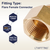 LTWFITTING Brass Flare 5/16 Inch OD x 1/2 Inch Female NPT Female Connector Tube Fitting(Pack of 30)