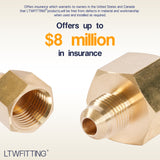 LTWFITTING Brass Flare 5/16 Inch OD x 1/2 Inch Female NPT Female Connector Tube Fitting(Pack of 300)