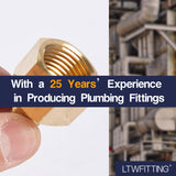 LTWFITTING Brass Flare 5/16 Inch OD x 1/2 Inch Female NPT Female Connector Tube Fitting(Pack of 300)