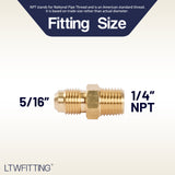 LTWFITTING Brass Flare 5/16 Inch OD x 1/4 Inch Male NPT Connector Tube Fitting (Pack of 30)
