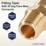 LTWFITTING Brass Flare 5/16 Inch OD x 1/4 Inch Male NPT Connector Tube Fitting (Pack of 300)