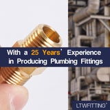 LTWFITTING Brass Flare 5/16 Inch OD x 1/4 Inch Male NPT Connector Tube Fitting (Pack of 5)