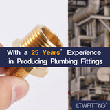 LTWFITTING Brass Flare 5/16 Inch OD x 1/2 Inch Male NPT Connector Tube Fitting(Pack of 5)