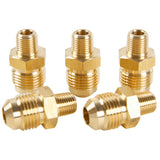 LTWFITTING Brass Flare 3/8 Inch OD x 1/8 Inch Male NPT Connector Tube Fitting(pack of 5)