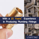 LTWFITTING Brass Flare 3/8 Inch OD x 3/8 Inch Male NPT Connector Tube Fitting (Pack of 5)