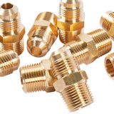 LTWFITTING Brass Flare 3/8 Inch OD x 3/8 Inch Male NPT Connector Tube Fitting (pack of 25)