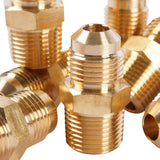 LTWFITTING Brass Flare 3/8 Inch OD x 3/8 Inch Male NPT Connector Tube Fitting (pack of 250)