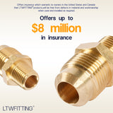 LTWFITTING Brass Flare 1/2 Inch OD x 1/4 Inch Male NPT Connector Tube Fitting(Pack of 5)