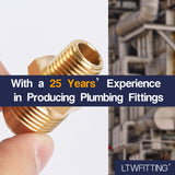 LTWFITTING Brass Flare 1/2 Inch OD x 1/4 Inch Male NPT Connector Tube Fitting(pack of 200)