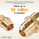LTWFITTING Brass Flare 1/2 Inch OD x 1/2 Inch Male NPT Connector Tube Fitting(Pack of 150)