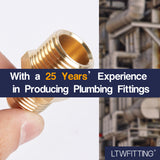 LTWFITTING Brass Flare 1/2 Inch OD x 1/2 Inch Male NPT Connector Tube Fitting(Pack of 150)