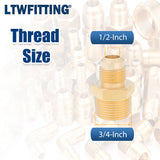 LTWFITTING Assortment Kit Tube OD (3/8" 1/2" 5/8" 3/4") x 3/4" Male NPT Brass Flare Connector Set (Pack of 8)