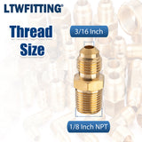 LTWFITTING Assortment Kit Tube OD (3/16" 1/4" 5/16" 3/8") x 1/8" Male NPT Brass Flare Connector Set (Pack of 40)