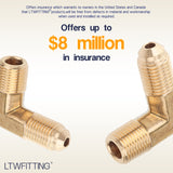 LTWFITTING Brass Flare 3/16 Inch OD x 1/8 Inch Male NPT 90 Degree Elbow Tube Fitting (Pack of 300)