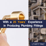 LTWFITTING Brass Flare 1/4 Inch OD x 3/8 Inch Male NPT 90 Degree Elbow Tube Fitting (Pack of 5)