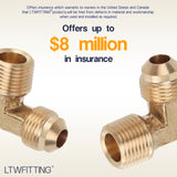 LTWFITTING Brass Flare3/8 OD x 3/8 Inch Male NPT 90 Degree Elbow Tube Fitting (Pack of 200)