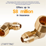 LTWFITTING Brass Flare3/8 OD x 1/2 Inch Male NPT 90 Degree Elbow Tube Fitting (Pack of 150)