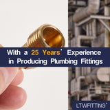 LTWFITTING Brass Flare3/8 Inch OD x 1/2 Inch Male NPT 90 Degree Elbow Tube Fitting (Pack of 5)