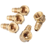 LTWFITTING Brass 1/4 Inch OD x 1/4 Inch Female NPT 45 Deg Flare 90 Degree Flare Elbow Tube Fitting(Pack of 5)