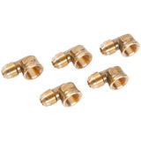 LTWFITTING Brass 3/8 Inch OD x 3/8 Inch Female NPT 45 Deg Flare 90 Degree Flare Elbow Tube Fitting(Pack of 5)