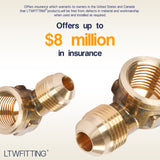 LTWFITTING Brass 3/8 Inch OD x 3/8 Inch Female NPT 45 Deg Flare 90 Degree Flare Elbow Tube Fitting(Pack of 20)