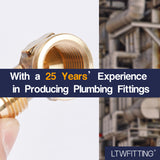LTWFITTING Brass 3/8 Inch OD x 3/8 Inch Female NPT 45 Deg Flare 90 Degree Flare Elbow Tube Fitting(Pack of 20)