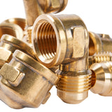 LTWFITTING Brass 3/8 Inch OD x 3/8 Inch Female NPT 45 Deg Flare 90 Degree Flare Elbow Tube Fitting(Pack of 200)
