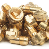 LTWFITTING Brass 1/2 Inch OD x 3/4 Inch Female NPT 45 Deg Flare 90 Degree Flare Elbow Tube Fitting(Pack of 100)